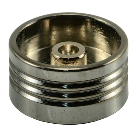 Midwest Fastener Button Spoke Screw Cap, 1/4 in Dia, Black Chrome, Brass Plain, 6 PK 36807